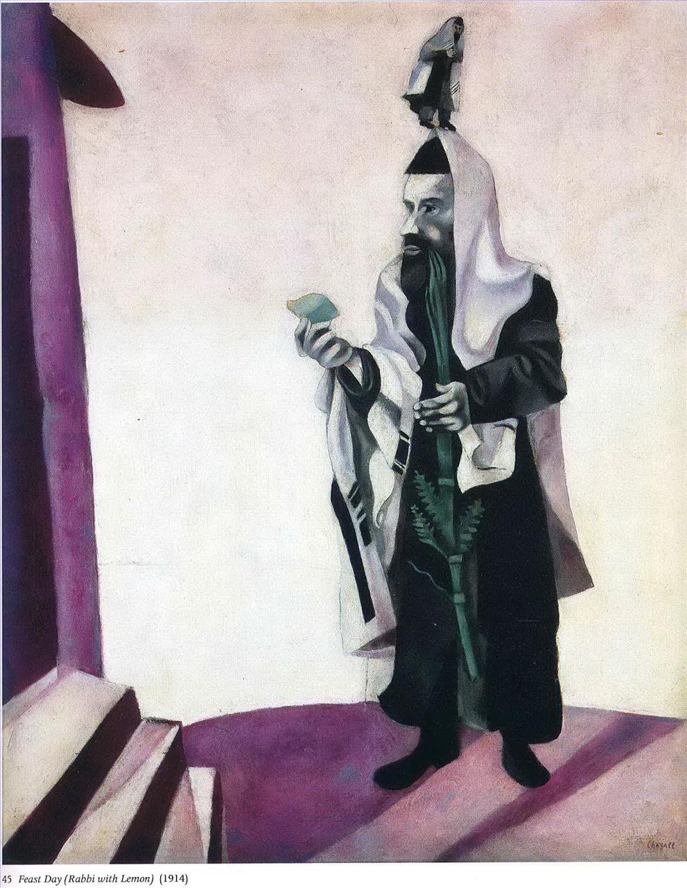 Festtags Rabbi mit Lemon Zeitgenosse Marc Chagall Ölgemälde